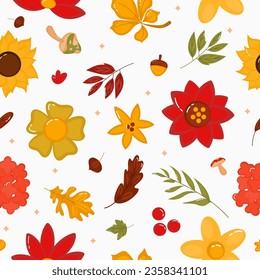 Beautiful Fall Floral Seamless Background