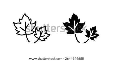Beautiful fall leaves icon set for autumn season, nature, and seasonal changes. Perfect for environmental and seasonal designs.