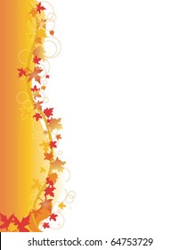 beautiful fall leaves in a warm autumn background with vector elements, perfect for newsletters, covers, and other usages.