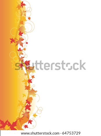 beautiful fall leaves in a warm autumn background with vector elements, perfect for newsletters, covers, and other usages.