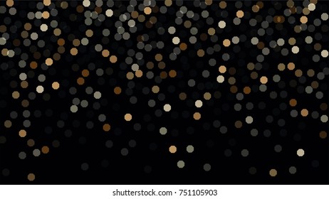 Beautiful Falling Blured Confetti. Bokeh Background. Vector Colorful Snowflakes Falling Night Sky. Frosty Christmas Background. Fairy Magical New Year Design Background. Vector illustration.