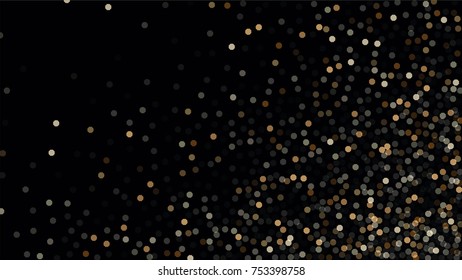 Beautiful Falling Blured Confetti. Bokeh Background. Vector Colorful Snowflakes Falling Night Sky. Frosty Christmas Background. Fairy Magical New Year Design Background. Vector illustration.