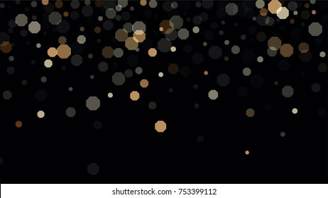 Beautiful Falling Blured Confetti. Bokeh Background. Vector Colorful Snowflakes Falling Night Sky. Frosty Christmas Background. Fairy Magical New Year Design Background. Vector illustration.