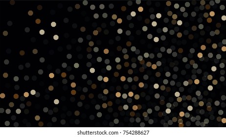 Beautiful Falling Blured Confetti. Bokeh Background. Vector Colorful Snowflakes Falling Night Sky. Frosty Christmas Background. Fairy Magical New Year Design Background. Vector illustration.