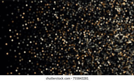Beautiful Falling Blured Confetti. Bokeh Background. Vector Colorful Snowflakes Falling Night Sky. Frosty Christmas Background. Fairy Magical New Year Design Background. Vector illustration.