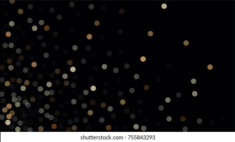 Beautiful Falling Blured Confetti. Bokeh Background. Vector Colorful Snowflakes Falling Night Sky. Frosty Christmas Background. Fairy Magical New Year Design Background. Vector illustration.