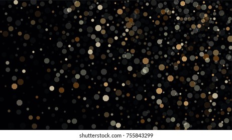 Beautiful Falling Blured Confetti. Bokeh Background. Vector Colorful Snowflakes Falling Night Sky. Frosty Christmas Background. Fairy Magical New Year Design Background. Vector illustration.