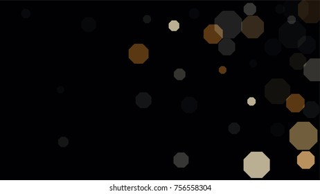 Beautiful Falling Blured Confetti. Bokeh Background. Vector Colorful Snowflakes Falling Night Sky. Frosty Christmas Background. Fairy Magical New Year Design Background. Vector illustration.
