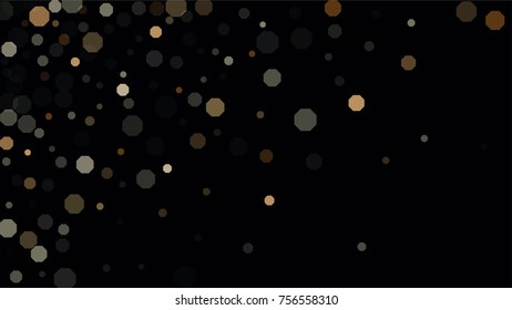 Beautiful Falling Blured Confetti. Bokeh Background. Vector Colorful Snowflakes Falling Night Sky. Frosty Christmas Background. Fairy Magical New Year Design Background. Vector illustration.
