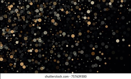 Beautiful Falling Blured Confetti. Bokeh Background. Vector Colorful Snowflakes Falling Night Sky. Frosty Christmas Background. Fairy Magical New Year Design Background. Vector illustration.