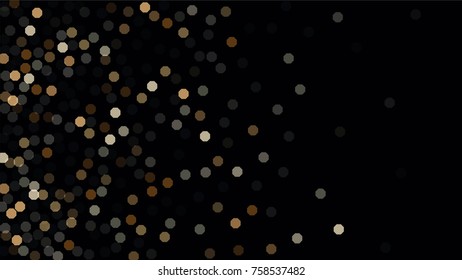 Beautiful Falling Blured Confetti. Bokeh Background. Vector Colorful Snowflakes Falling Night Sky. Frosty Christmas Background. Fairy Magical New Year Design Background. Vector illustration.