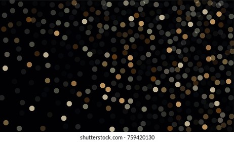 Beautiful Falling Blured Confetti. Bokeh Background. Vector Colorful Snowflakes Falling Night Sky. Frosty Christmas Background. Fairy Magical New Year Design Background. Vector illustration.