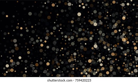 Beautiful Falling Blured Confetti. Bokeh Background. Vector Colorful Snowflakes Falling Night Sky. Frosty Christmas Background. Fairy Magical New Year Design Background. Vector illustration.