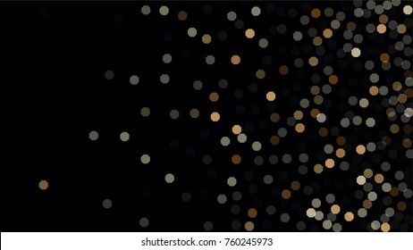Beautiful Falling Blured Confetti. Bokeh Background. Vector Colorful Snowflakes Falling Night Sky. Frosty Christmas Background. Fairy Magical New Year Design Background. Vector illustration.