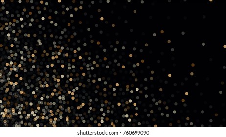 Beautiful Falling Blured Confetti. Bokeh Background. Vector Colorful Snowflakes Falling Night Sky. Frosty Christmas Background. Fairy Magical New Year Design Background. Vector illustration.