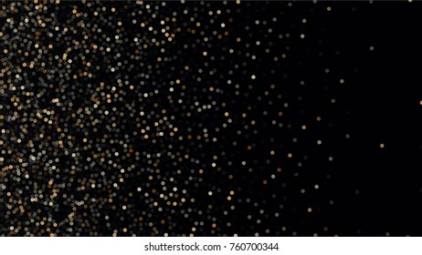 Beautiful Falling Blured Confetti. Bokeh Background. Vector Colorful Snowflakes Falling Night Sky. Frosty Christmas Background. Fairy Magical New Year Design Background. Vector illustration.