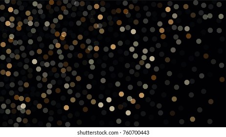 Beautiful Falling Blured Confetti. Bokeh Background. Vector Colorful Snowflakes Falling Night Sky. Frosty Christmas Background. Fairy Magical New Year Design Background. Vector illustration.