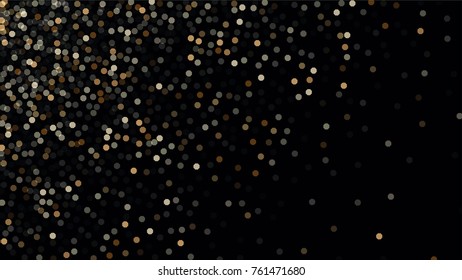 Beautiful Falling Blured Confetti. Bokeh Background. Vector Colorful Snowflakes Falling Night Sky. Frosty Christmas Background. Fairy Magical New Year Design Background. Vector illustration.
