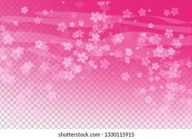 Beautiful falling flowers. Pink Cherry blossom background. Woman's day, birthday card, invitation, spring theme