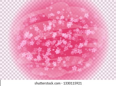 Beautiful falling flowers. Pink Cherry blossom background. Woman's day, birthday card, invitation, spring theme