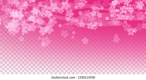 Beautiful falling flowers. Pink Cherry blossom background. Woman's day, birthday card, invitation, spring theme
