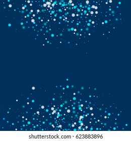 Beautiful falling snow. Abstract semicircle with beautiful falling snow on deep blue background. Vector illustration.