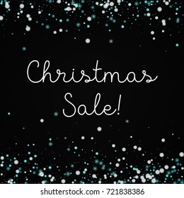 Beautiful falling snow Christmas Sale greeting card on wine red background. Elegant vector illustration.