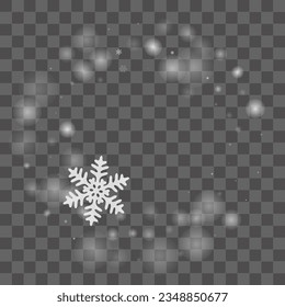 Hermosa caída de la composición de copos de nieve. Tormenta de nieve congeló elementos. El clima de nieve blanco y fondo transparente. Fuerte copo de nieve hace textura de año nuevo. Paisaje de la estación fría de nieve.