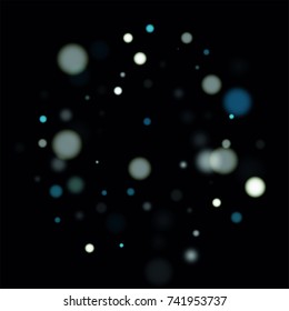 Beautiful Falling Snow. Vector Snowflakes Falling Night Sky. Frosty Christmas Background. Fairy Magical New Year Design Background. Vector illustration.