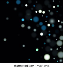 Beautiful Falling Snow. Vector Snowflakes Falling Night Sky. Frosty Christmas Background. Fairy Magical New Year Design Background. Vector illustration.