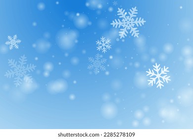 Schönes Design fallender Schneeflocken. Winterstaub-Kristallisationselemente. Schneefliege Himmel weißes blaues Tapete. Regenschneeflocken sind Weihnachtsvektor. Schneekalte Saisonlandschaft.