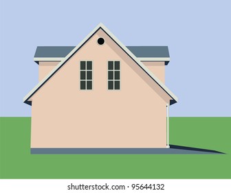Beautiful family house back view