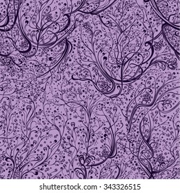 Beautiful fantastic branches. Seamless pattern.