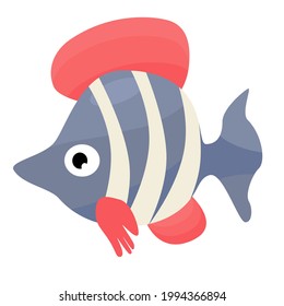 Beautiful fantastic fish icon isolated vector illustration.