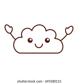 Beautiful fantasy cloud kawaii character