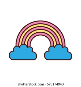 Beautiful fantasy cloud with rainbows