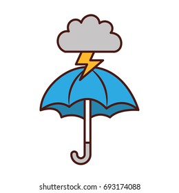 Beautiful fantasy cloud with ray storm electric and umbrella