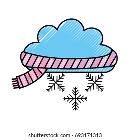 Beautiful fantasy cloud with snowflakes