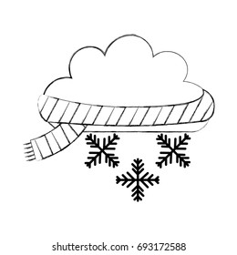 Beautiful fantasy cloud with snowflakes