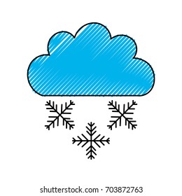 Beautiful fantasy cloud with snowflakes