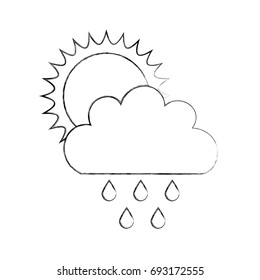 Beautiful fantasy cloud with sun and rain drops