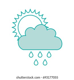 Beautiful fantasy cloud with sun and rain drops