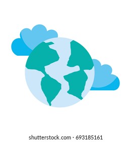Beautiful fantasy cloud with world planet