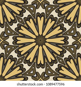 Beautiful fantasy flower ornament. seamless art-deco pattern. vector illustration. for design, wallpaper, invitation