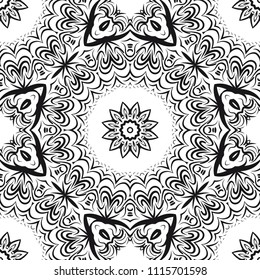 Beautiful fantasy flower ornament. seamless art-deco pattern. vector illustration. for design, wallpaper, invitation symbol.