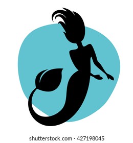 beautiful fantasy mermaids in elegant passionate poses in black silhouette