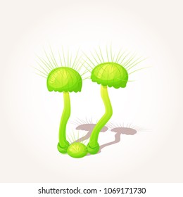 Beautiful fantasy mushroom. Magic unusual nature elements isolated on white background. Vector illustration for Mushrooms Collection.