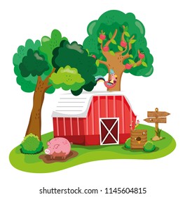 Beautiful farm cartoon
