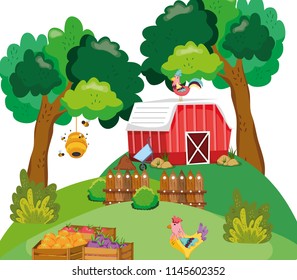 Beautiful farm cartoons
