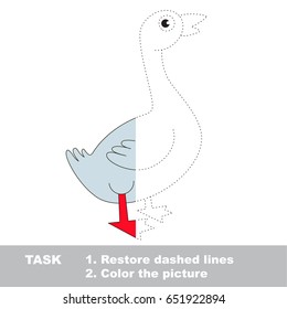 Beautiful Farm Goose. Dot to dot educational game for kids.